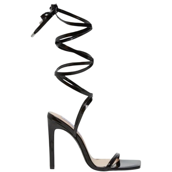 STEVE MADDEN Women’s Black High Heels with Gold Chain Accent - Picture 10 of 10